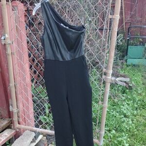 BCBGeneration Black One-Shoulder Jumpsuit